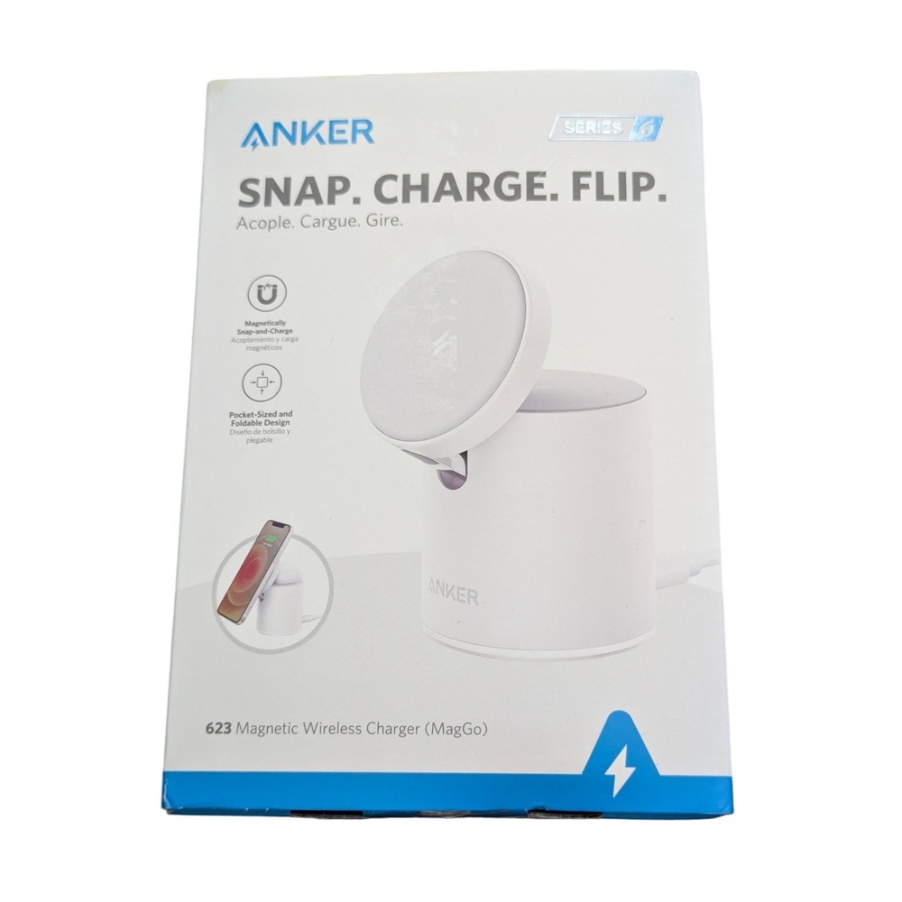 Bb. Anker PowerWave Magnetic‎ 2-in-1 Stand Snap-Charge-Flip 20W USB C - White